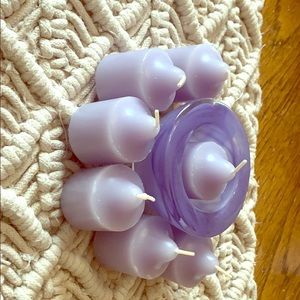 Multicolor crystal marbleized candle holder